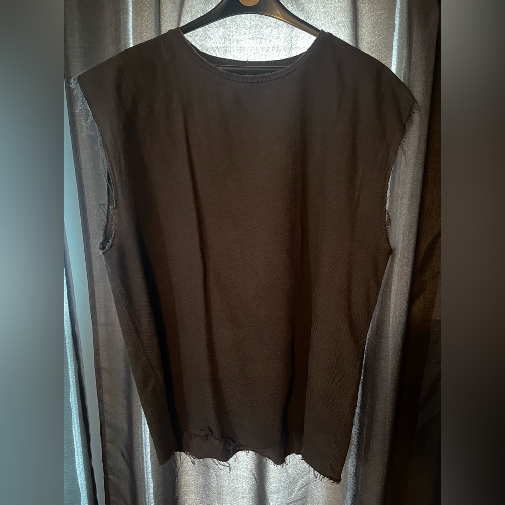 Zara Mens Distressed Sleeveless Knit Top